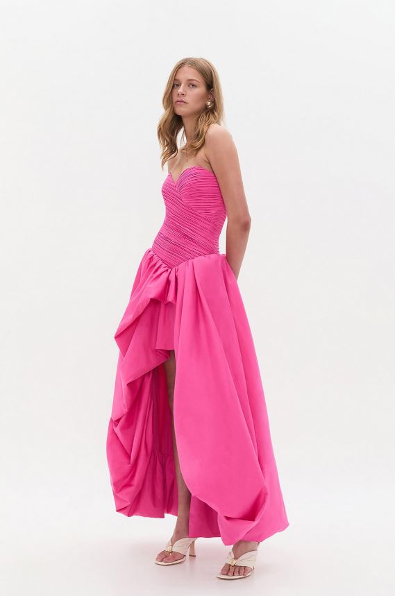 aje pink dress Aje Estelle Gown in Cerise Pink – That Dress Hire