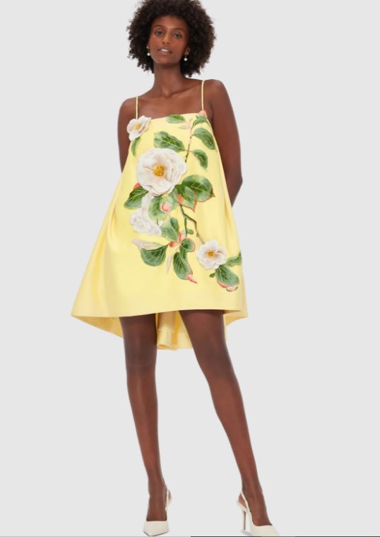 Leo Lin Felicia Appliqu Floral Mini Dress - Sorbet Yellow That Dress Hire Leo Lin Felicia Appliqu Floral Mini Dress - Sorbet Yellow That Dress Hire