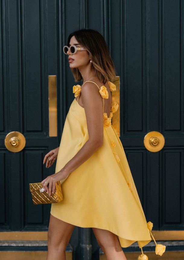 Leo Lin Fiona Rose Mini Dress in Sorbet Yellow That Dress Hire Leo Lin Fiona Rose Mini Dress in Sorbet Yellow That Dress Hire