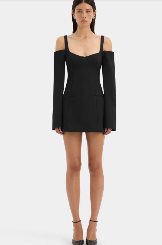 Sir Sandrine Long Sleeve Mini Dress in Black That Dress Hire Sir Sandrine Long Sleeve Mini Dress in Black That Dress Hire