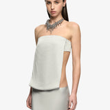 Bec and Bridge Renee Strapless Maxi Dress in Silver