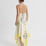 Scanlan Theodore Silk Twill Scarf Print Dress in Limoncello