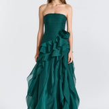 Aje Canyon Gown in Green Petrol