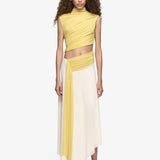 Bec and Bridge Conni Midi Dress in Citron and Buttercream