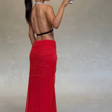 Bec and Bridge Anaya Cut Out Maxi Dress in Dove Grey/Flame