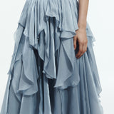Aje Gleam Gown in Metallic Blue