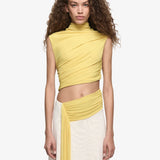 Bec and Bridge Conni Midi Dress in Citron and Buttercream