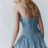 Aje Gleam Gown in Metallic Blue