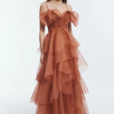 Aje Vionette Gown in Rust