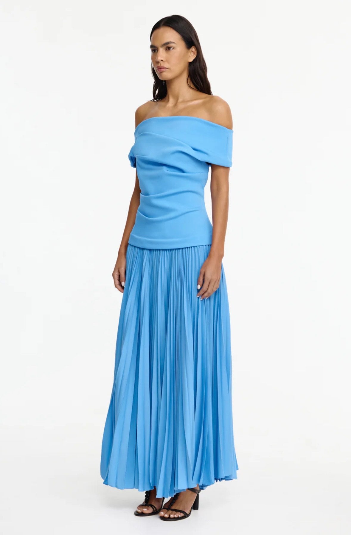Acler Haileypark Maxi Dress in Alt Blue Front Side View