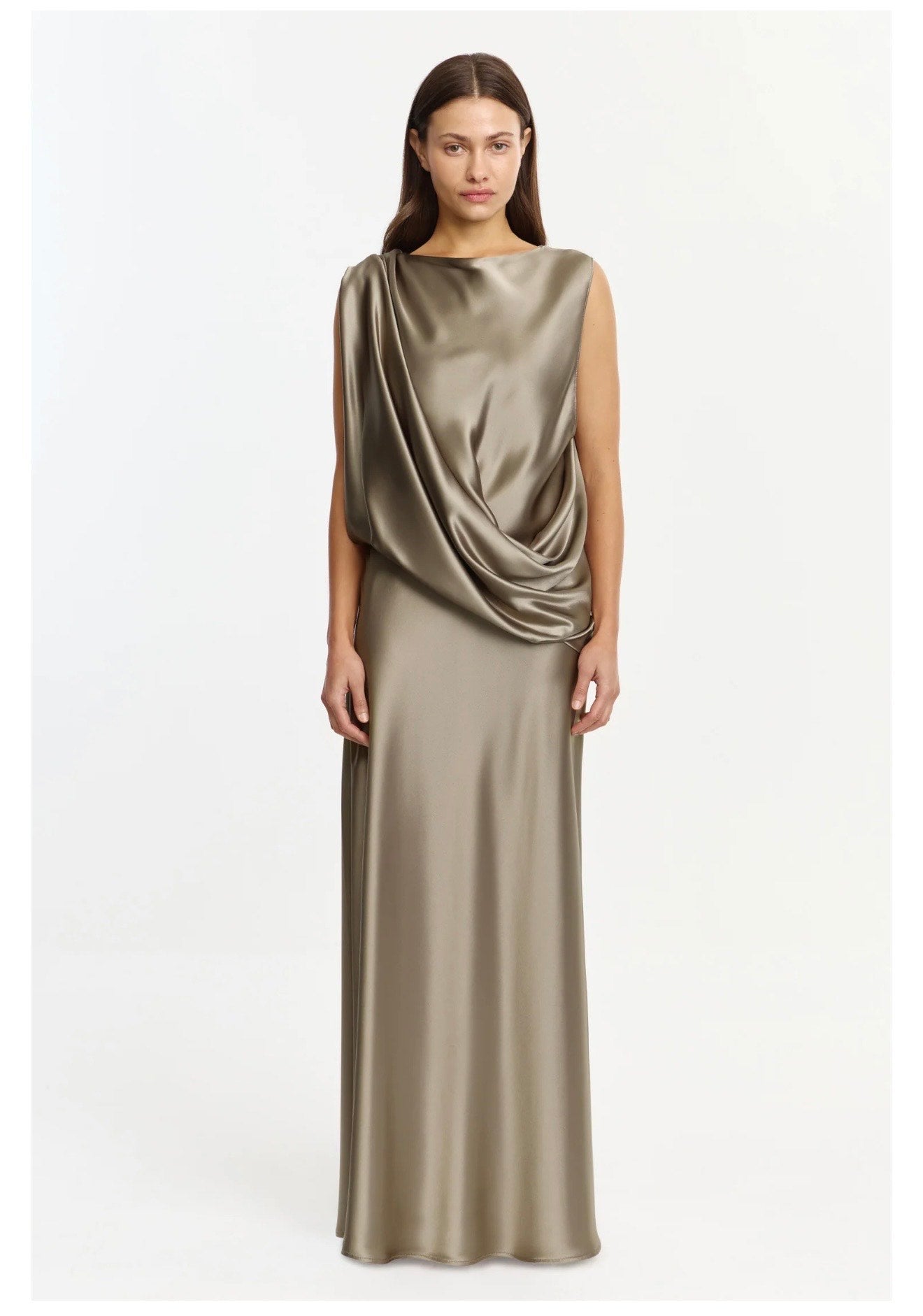 Acler Yalumla Maxi Dress in Walnut Front View
