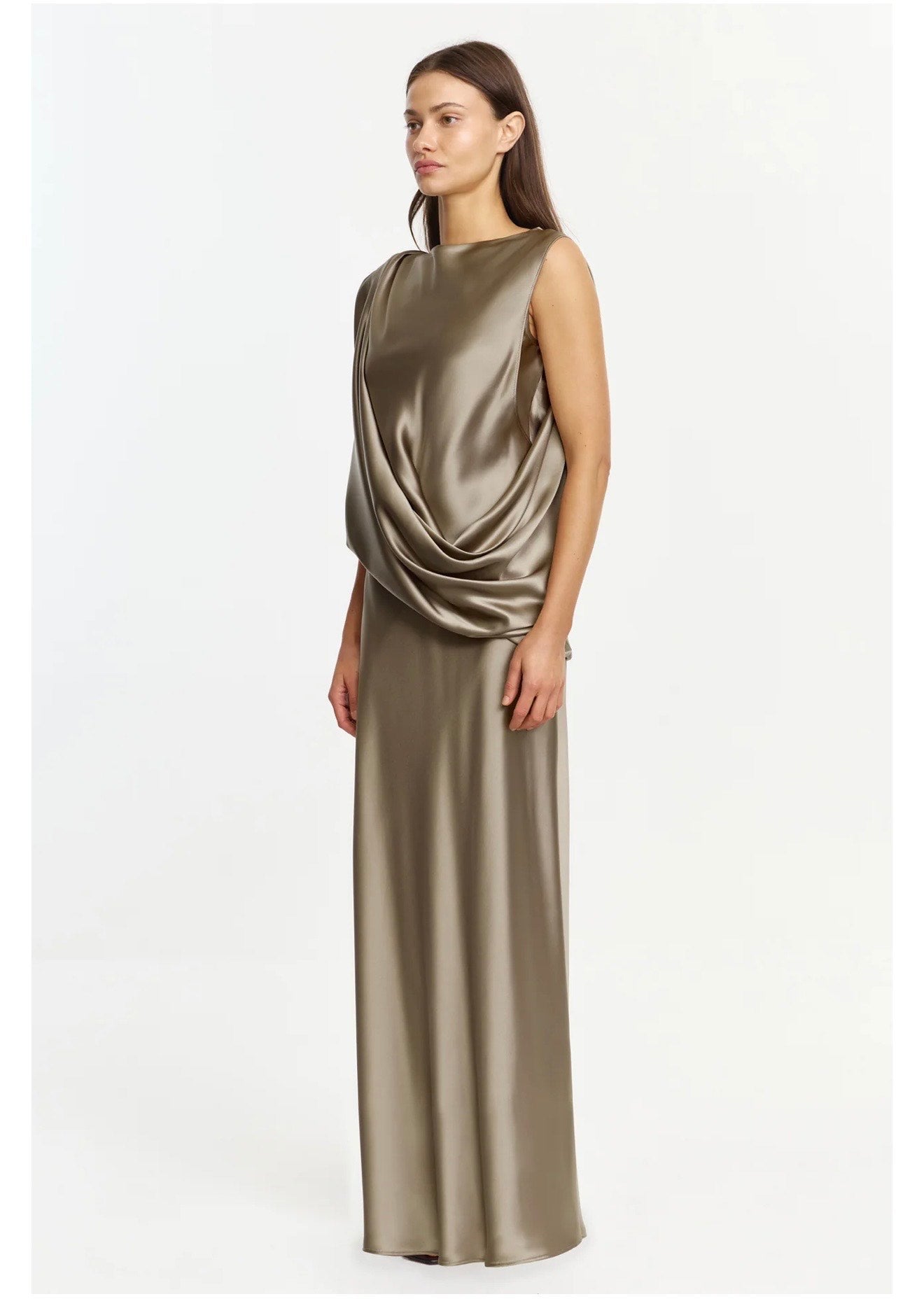 Acler Yalumla Maxi Dress in Walnut Front Side View