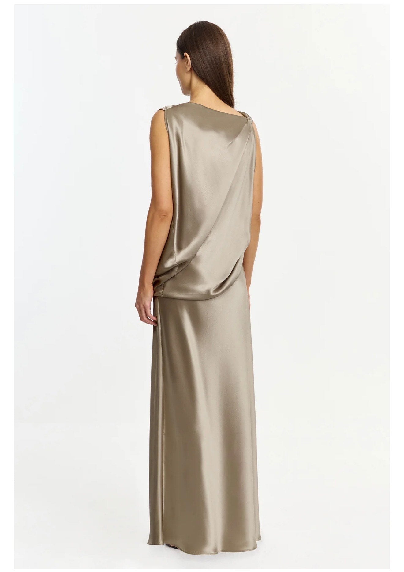 Acler Yalumla Maxi Dress in Walnut Back View