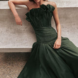 Aje Aquiline Dress in Hunter Green