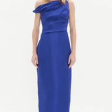 Aje Bridgette Midi Dress in Bright Cobalt