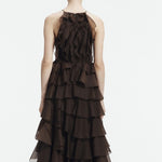 Aje Cleo Gown in Carob Back View