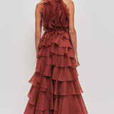 Aje Cleo Gown in Rust