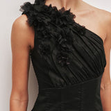 Aje Demi Midi Dress in Black