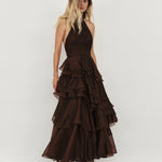 Aje Fayette Gown in Dark Chocolate