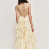 Aje Pandorea Layered Maxi Dress in Butter