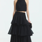 Aje Radiate Set in Black (Radiate Pleated Top and Radiate Maxi Skirt)