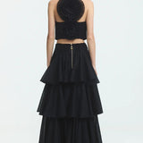 Aje Radiate Set in Black (Radiate Pleated Top and Radiate Maxi Skirt)