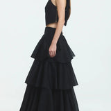 Aje Radiate Set in Black (Radiate Pleated Top and Radiate Maxi Skirt)