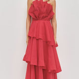 Aje Selestia Gown in Scarlet Red