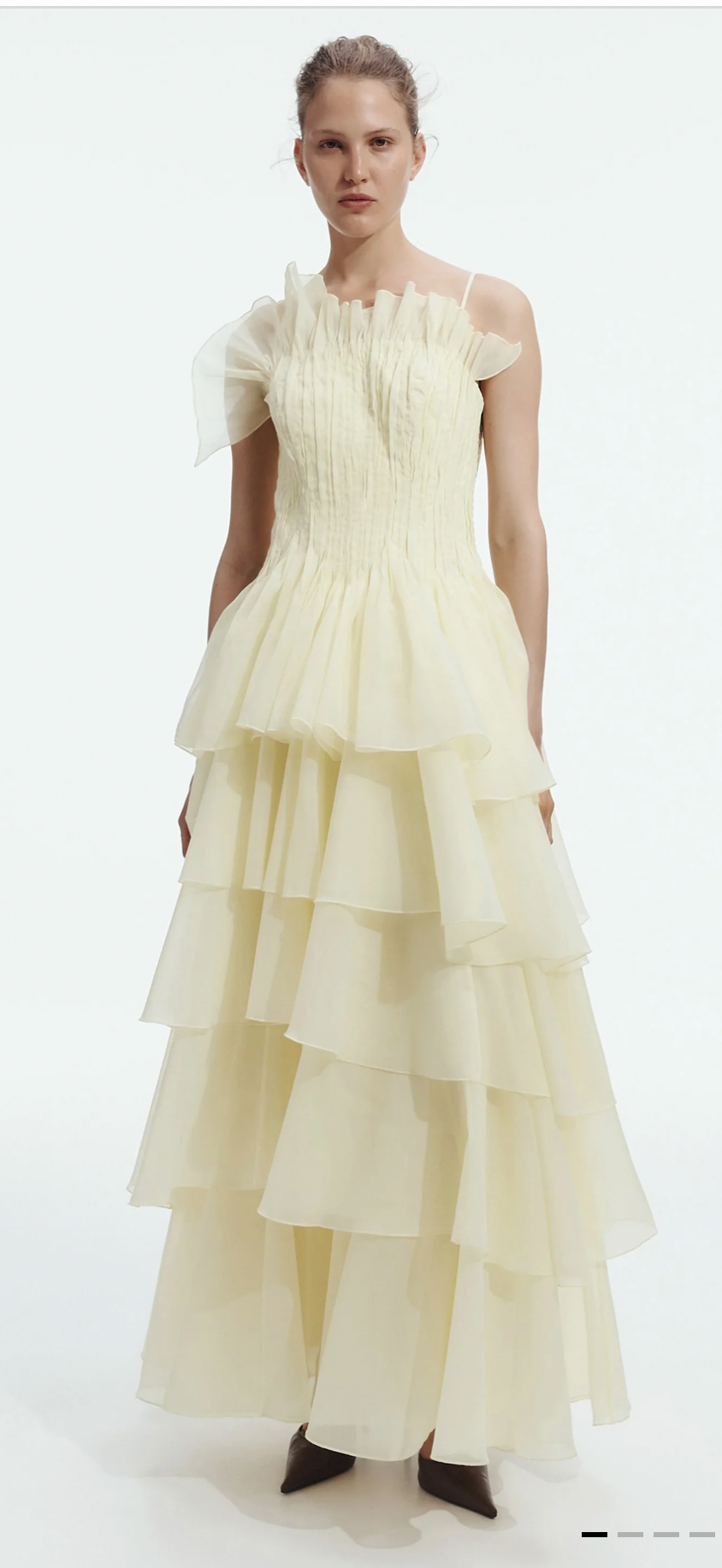 Aje Sonnet Gown in Butter Front View