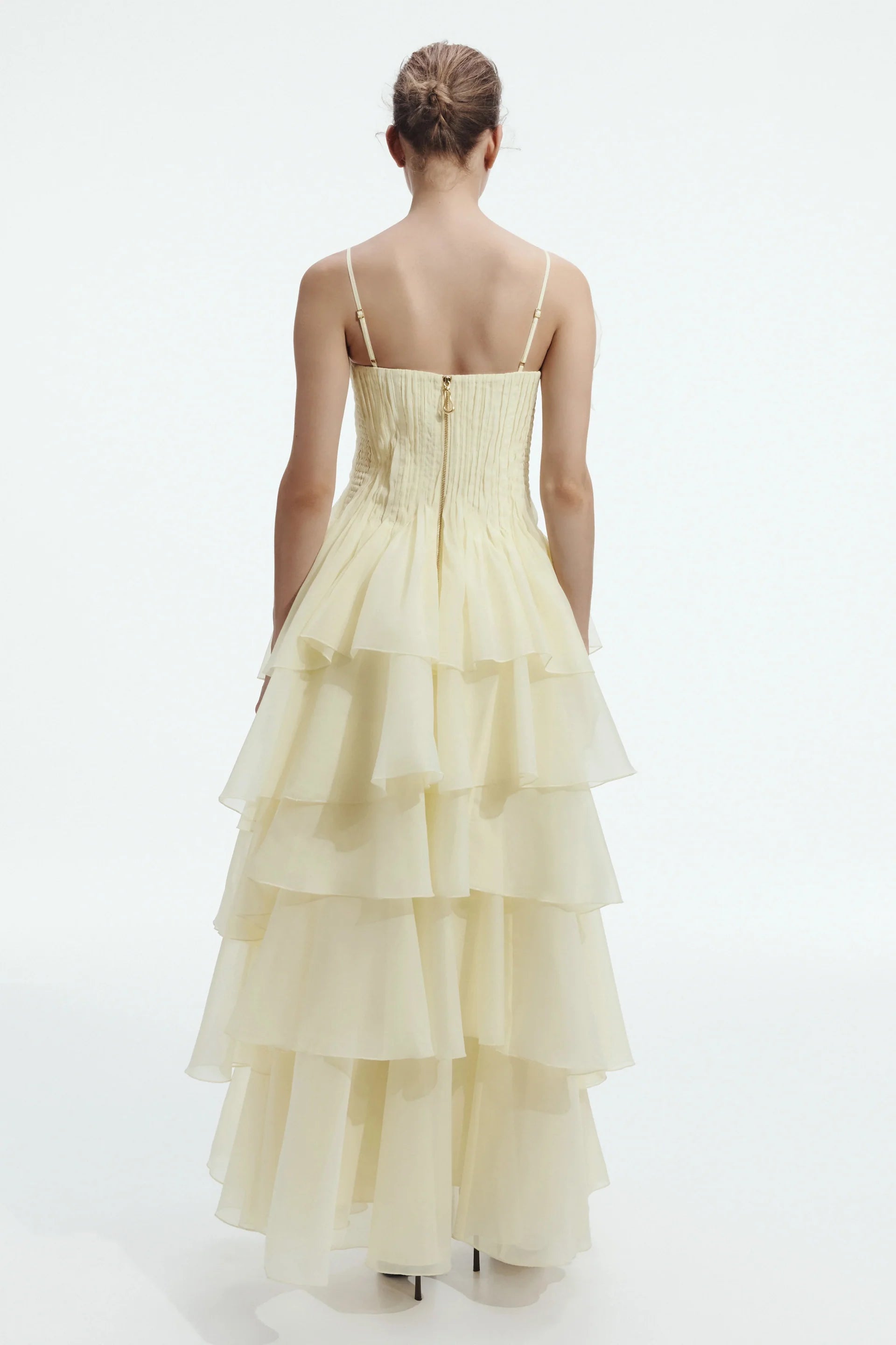 Aje Sonnet Gown in Butter Back View