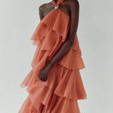 Aje Sorela Gown in Spiced Orange