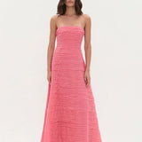 Aje Soundscape Maxi Dress in Guava Pink