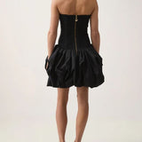 Aje Violette Bubble Hem Mini Dress in Black