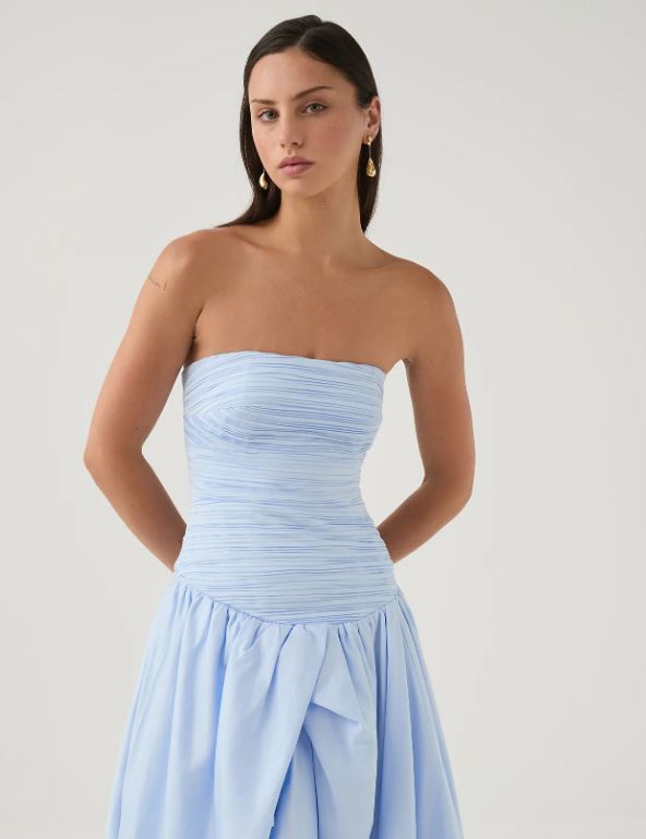 Aje Violette Bubble Hem Maxi in Pearl Blue That Dress Hire Aje Violette Bubble Hem Maxi in Pearl Blue That Dress Hire