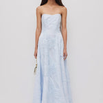Aje Wave Gown in Pastel Blue Front View