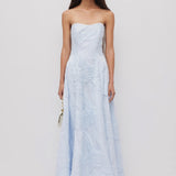 Aje Wave Gown in Pastel Blue Front View