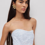 Aje Wave Gown in Pastel Blue Closer Up