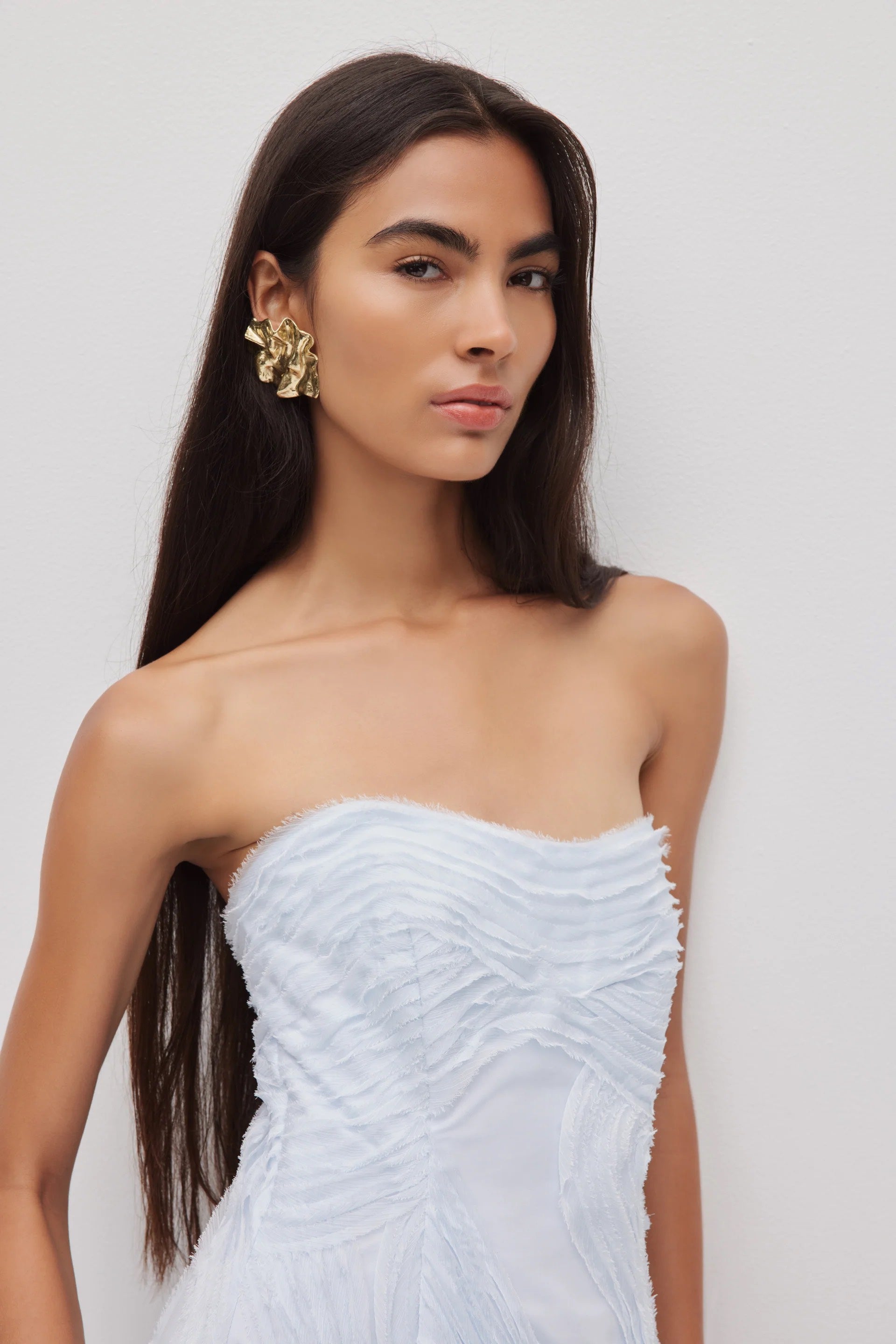 Aje Wave Gown in Pastel Blue Closer Up