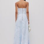Aje Wave Gown in Pastel Blue Back View