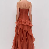 Aje Canyon Gown in Coral Clay