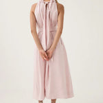 Aje Mariel Trapeze Midi Dress in Soft Pink Back View