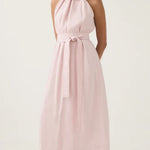 Aje Mariel Trapeze Midi Dress in Soft Pink Front View