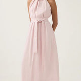 Aje Mariel Trapeze Midi Dress in Soft Pink Front View