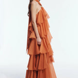 Aje Sorela Gown in Spiced Orange