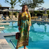 Alemais Clemenza Silk Midi Dress Modelled Outside