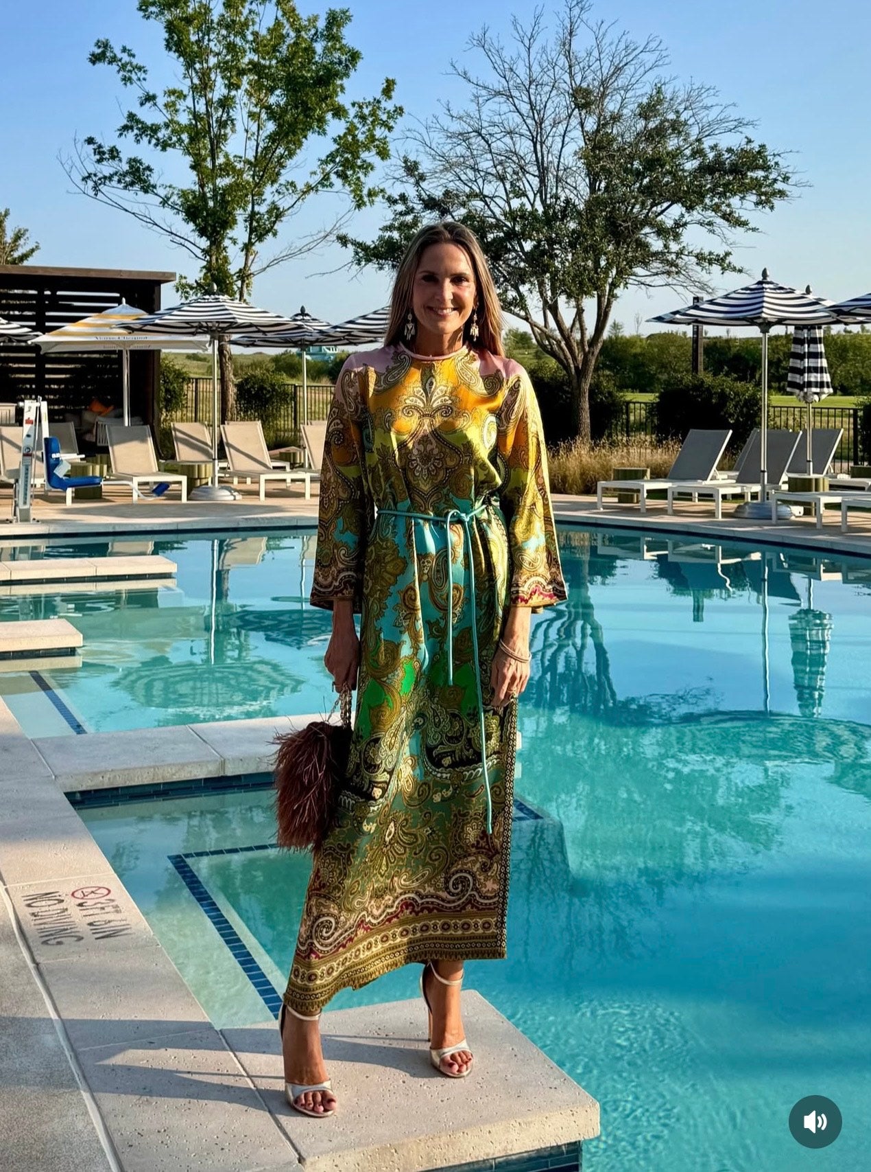 Alemais Clemenza Silk Midi Dress Modelled Outside
