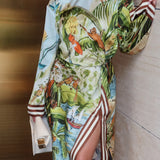 Alemais Toucan Tango Silk Midi Dress Close Up
