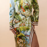 Alemais Toucan Tango Silk Midi Dress Close Up
