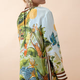Alemais Toucan Tango Silk Midi Dress Close Up