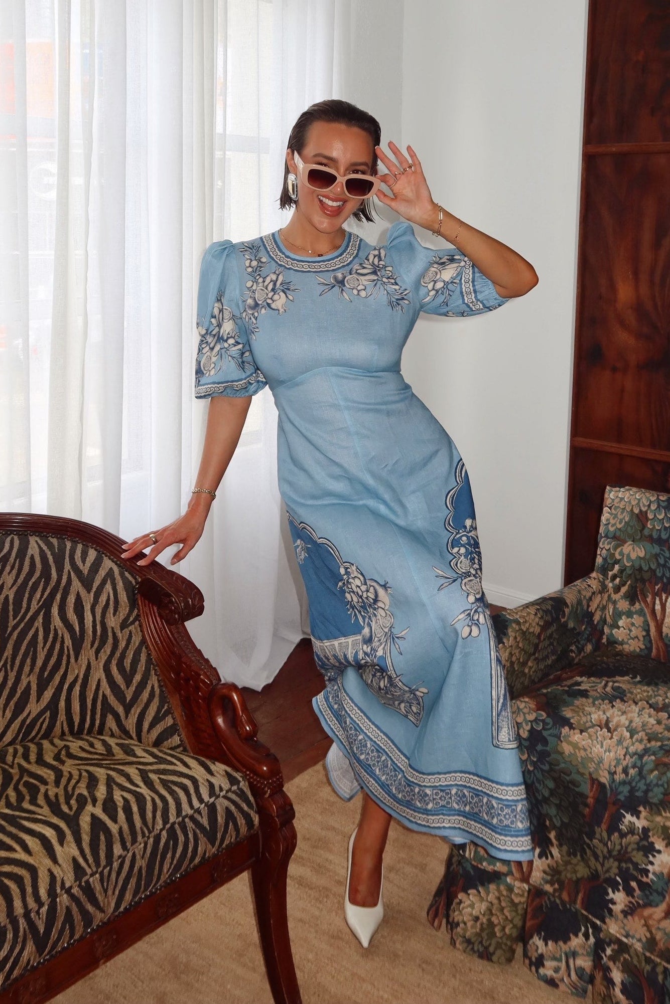 Alemais Villa Romantica Midi Dress Front View